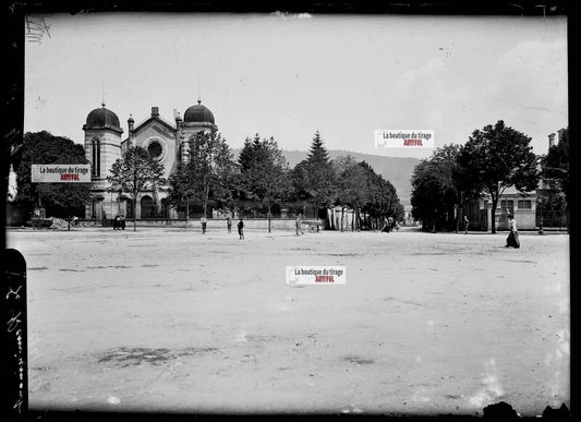 Plaque verre photo ancienne négatif noir et blanc 13x18 cm Remiremont enfants