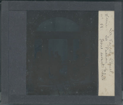 Jésus devant Pilate, photo plaque verre, noir & blanc, positif 8,5x10 cm