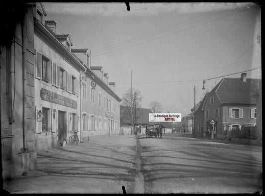 Plaque verre photo ancienne négatif noir et blanc 13x18 cm Habsheim boulangerie