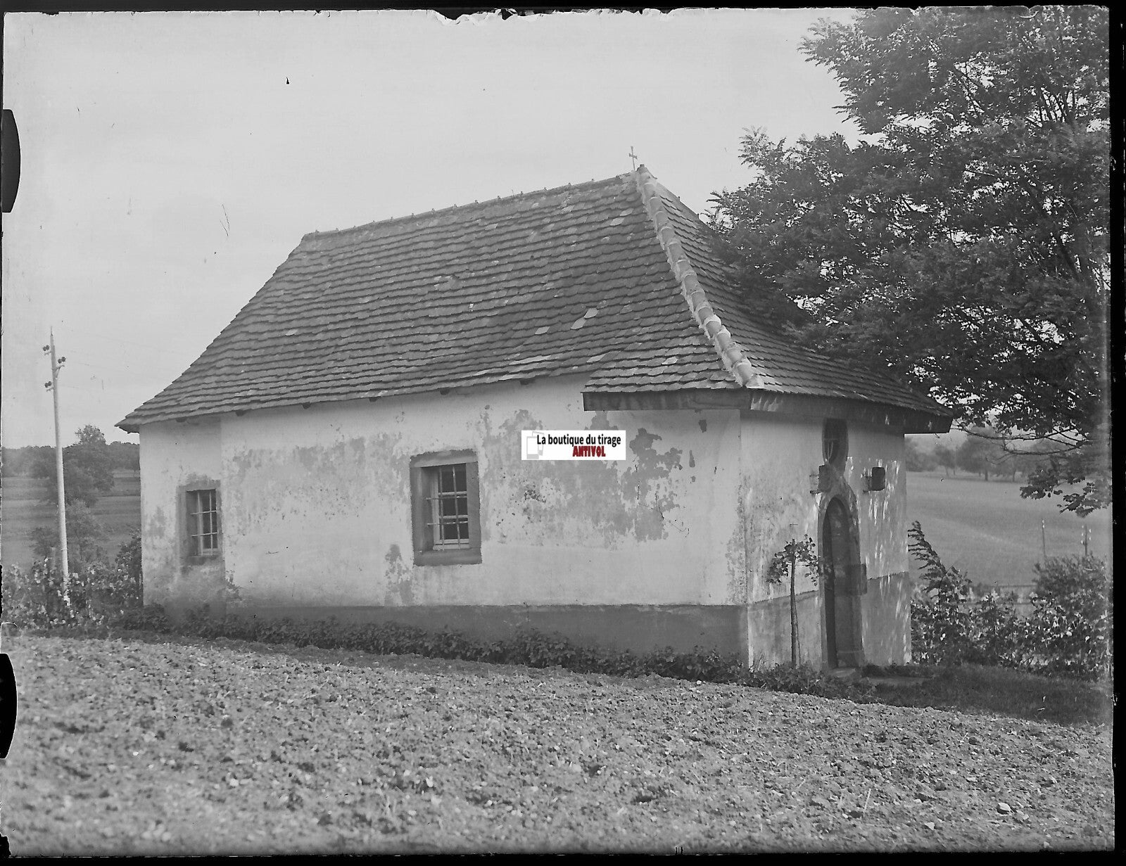 Marxhof, Niederhaslach, Plaque verre photo, négatif ancien noir & blanc 9x12 cm