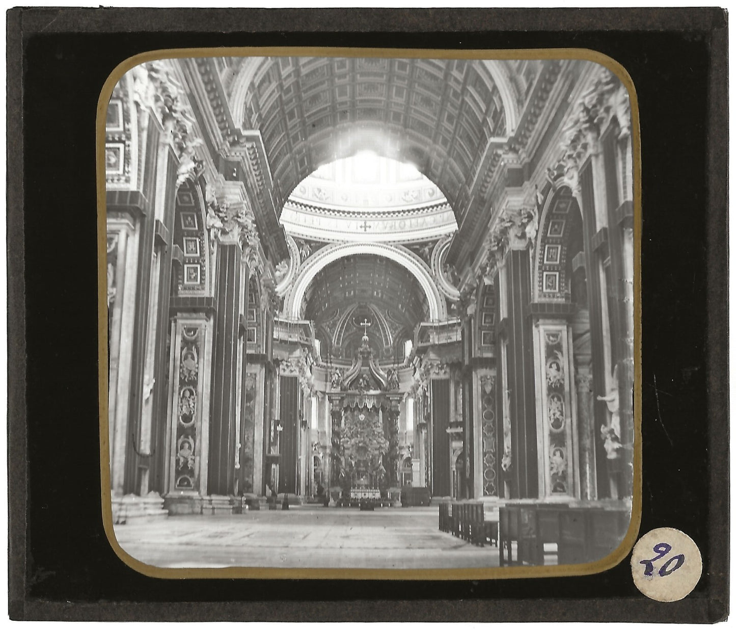Basilique Saint-Pierre, Rome, Italie, photo plaque de verre, positif 8,5x10 cm
