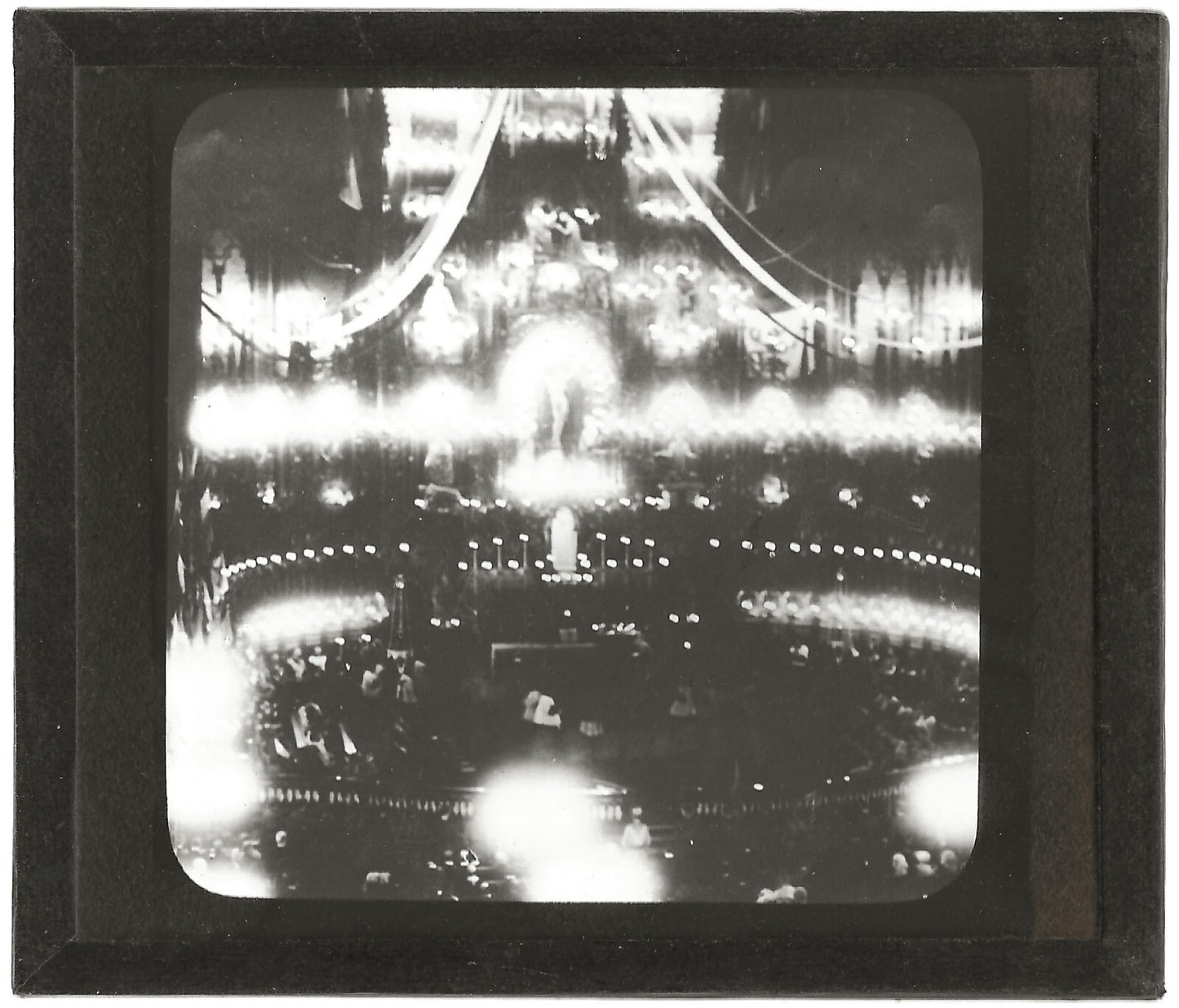 Choeur Notre-Dame, Montréal, photo ancienne plaque verre, positif 8,5x10 cm