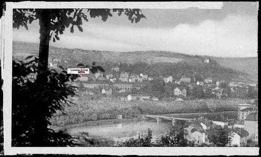 Epinal, Vosges, Plaque verre photo ancienne, négatif noir & blanc 6x11 cm