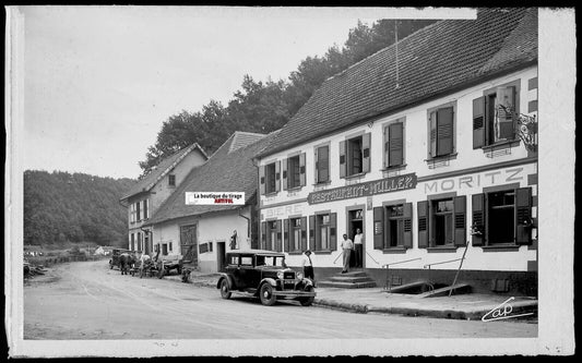 Plaque verre photo ancienne, négatif noir & blanc 9x14 cm, Philippsbourg, Muller