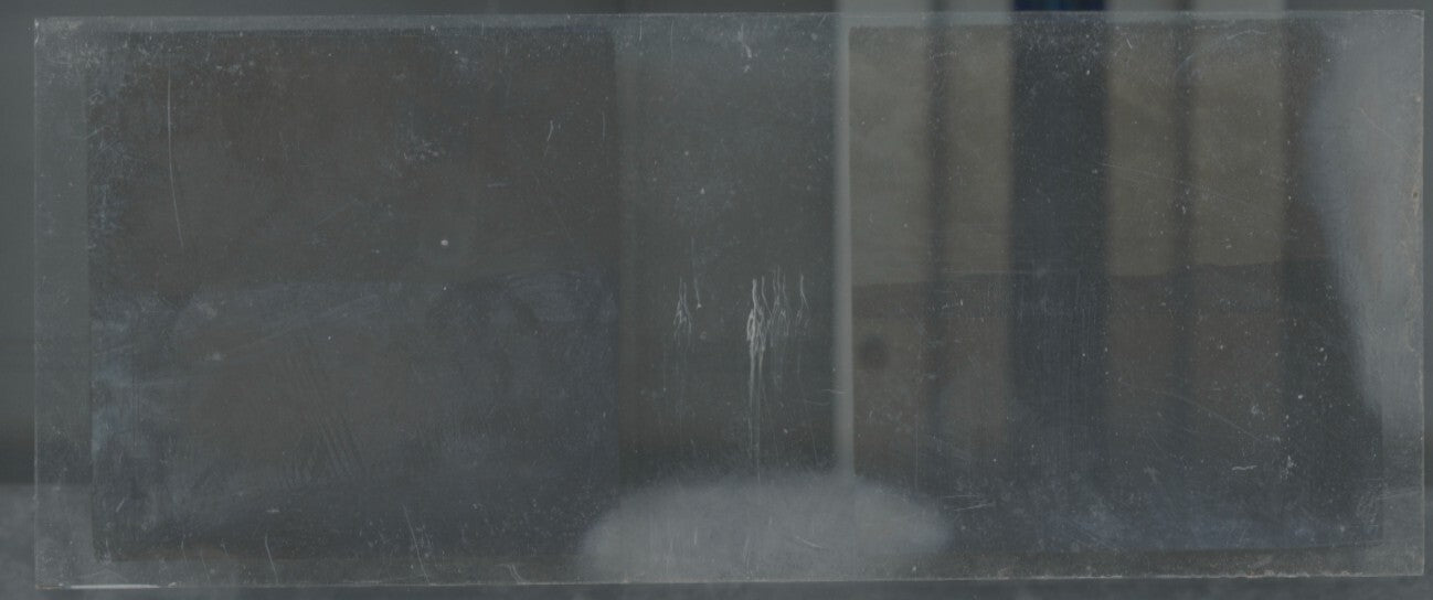 Voyage bateau, Plaque verre stéréoscopie, positif noir & blanc 4,5x10,7 cm