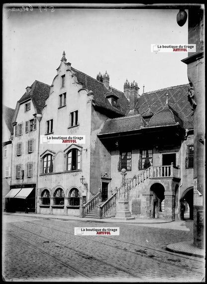 Colmar, Alsace, photos anciennes plaque de verre, lot de 5 négatifs 13x18 cm