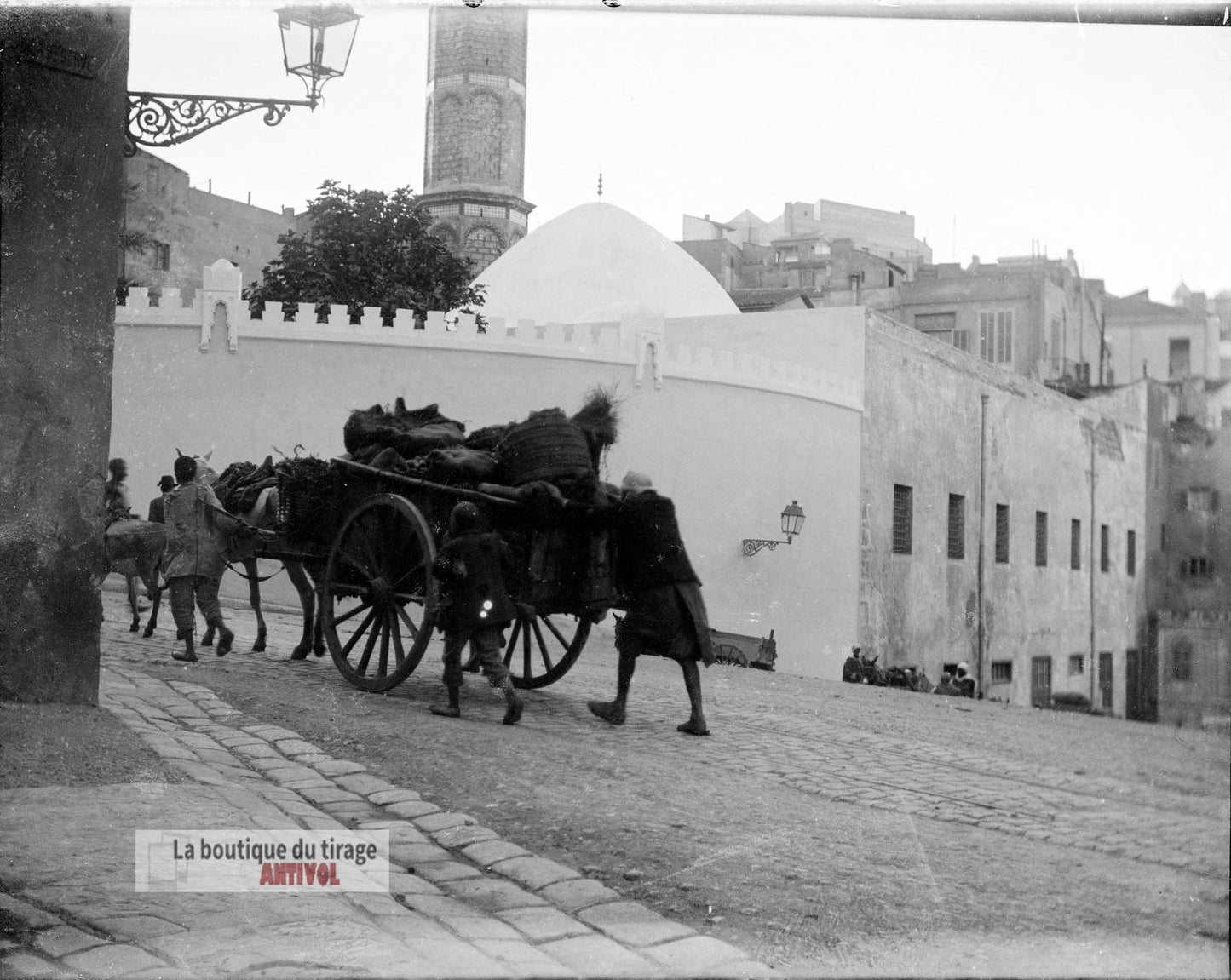 Mosquée du Pacha, Oran, Algérie, plaque verre, photo ancienne, négatif 9x12 cm
