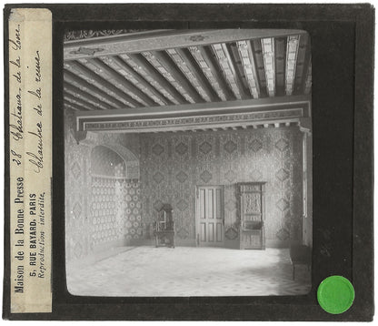 Château Royal de Blois, reine, photo ancienne plaque de verre, positif 8,5x10 cm