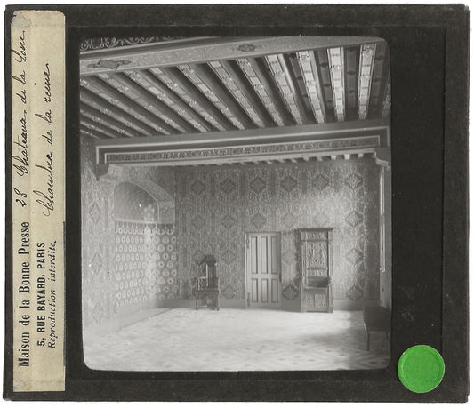 Château Royal de Blois, reine, photo ancienne plaque de verre, positif 8,5x10 cm