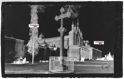 Plaque verre photo négatif noir et blanc 9x14 cm Nice, monastère de Cimiez