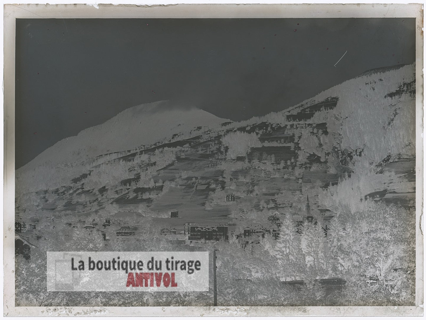 Saint-Gervais-les-Bains, plaque verre, photo ancienne, négatif 9x12 cm