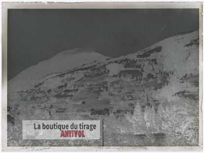 Saint-Gervais-les-Bains, plaque verre, photo ancienne, négatif 9x12 cm