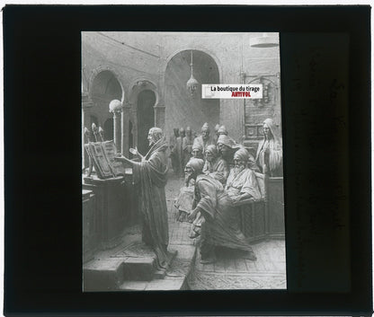 Synagogue, Jésus, photo plaque verre, noir & blanc, positif 8,5x10 cm