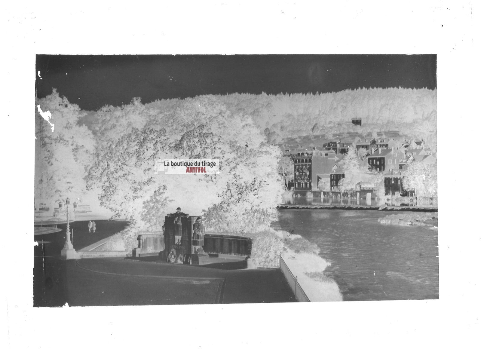 Plaque verre photo ancienne négatif noir et blanc 13x18 cm Epinal France vintage