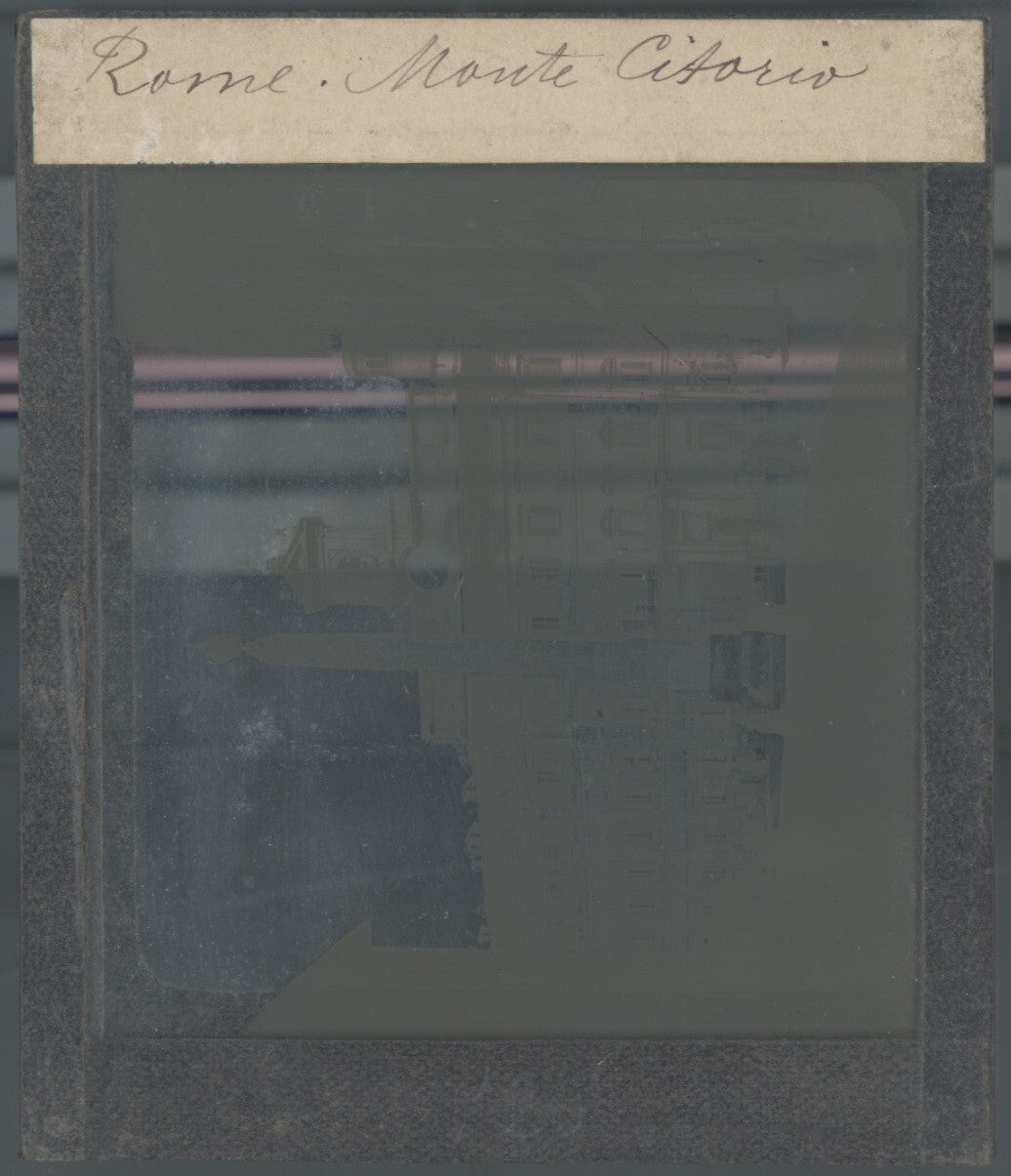 Palais Montecitorio, Rome, photo ancienne plaque verre, positif 8,5x10 cm