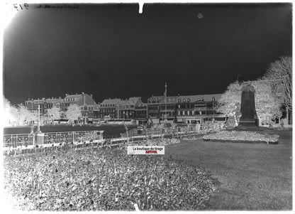 Plaque verre photo ancienne négatif noir et blanc 13x18 cm Colmar place France