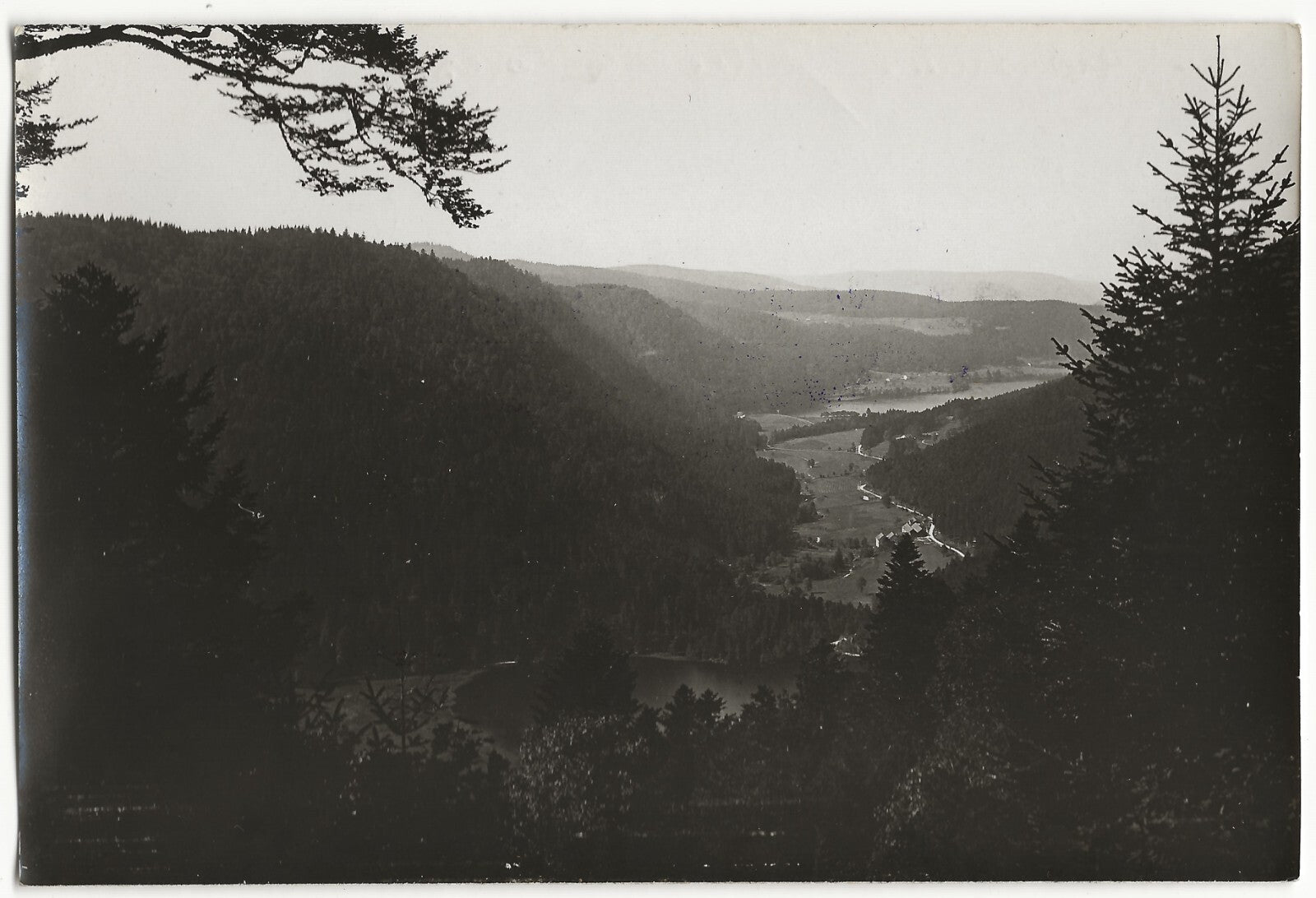 Plaque verre photo ancienne négatif noir et blanc 13x18 cm Gérardmer paysage