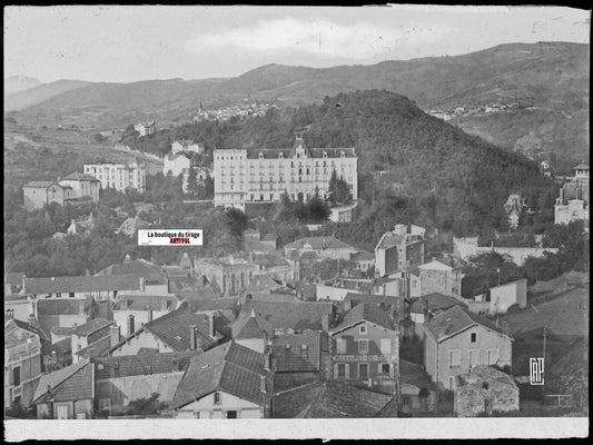 Châtel-Guyon, Auvergne, Plaque verre photo, négatif noir & blanc 10x15 cm