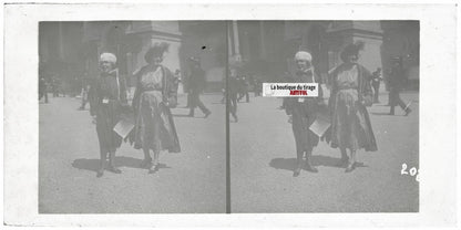 Hippodrome de Longchamp, Paris, plaque verre stéréoscopique, positif 8,5x17 cm