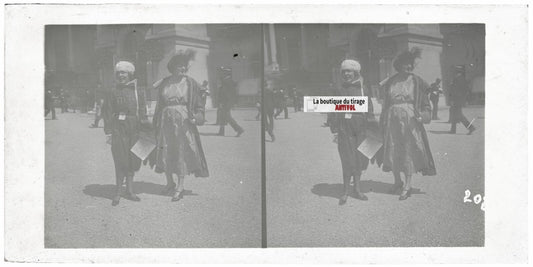 Hippodrome de Longchamp, Paris, plaque verre stéréoscopique, positif 8,5x17 cm