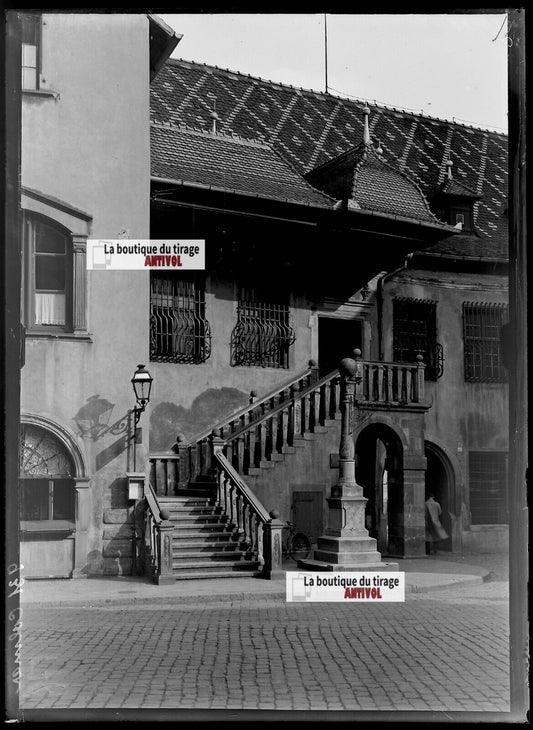 Plaque verre photo ancienne négatif noir et blanc 13x18 cm Colmar photographie