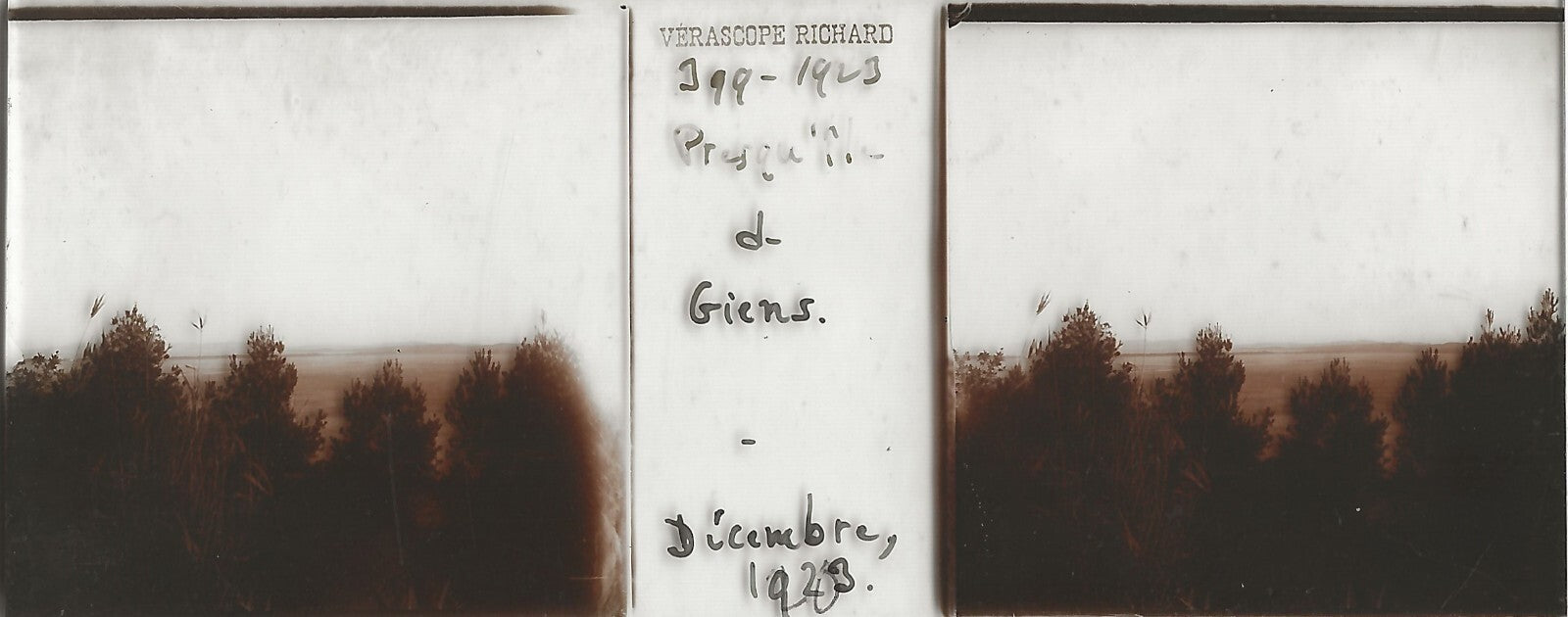 Giens, Richard, Plaque verre photo stéréo, positif noir & blanc 4,5x10,7 cm