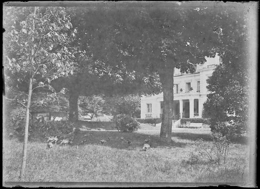 Plaque verre photo ancienne négatif noir et blanc 6x9 cm château Bailly France - La Boutique Du Tirage 