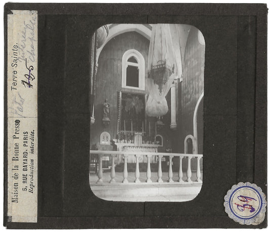 Chapelle du Pater, Jérusalem, photo ancienne plaque de verre, positif 8,5x10 cm