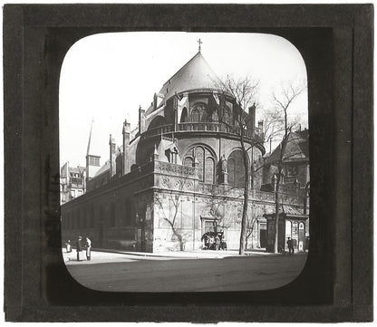 Église Saint-Leu, Paris, photo ancienne plaque de verre, positif 8,5x10 cm