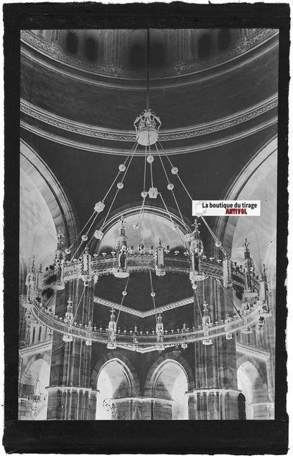 Plaque verre photo négatif noir & blanc 9x14 cm, Strasbourg, Saint-Pierre église