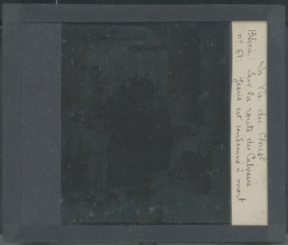 Jésus est condamné à mort, photo plaque verre, noir & blanc, 8,5x10 cm