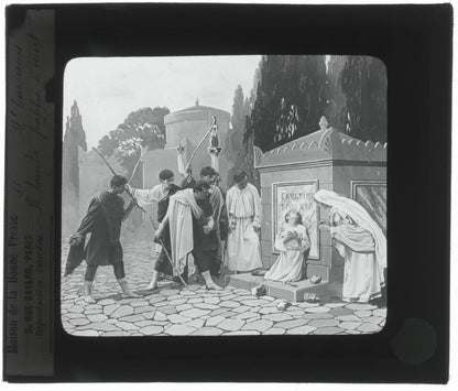 Tarcisius de Rome, Italie, dessin, photo plaque de verre, positif 8,5x10 cm