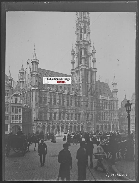 Bruxelles, Georges Nitsch, Plaque verre photo, négatif noir & blanc 9x12 cm