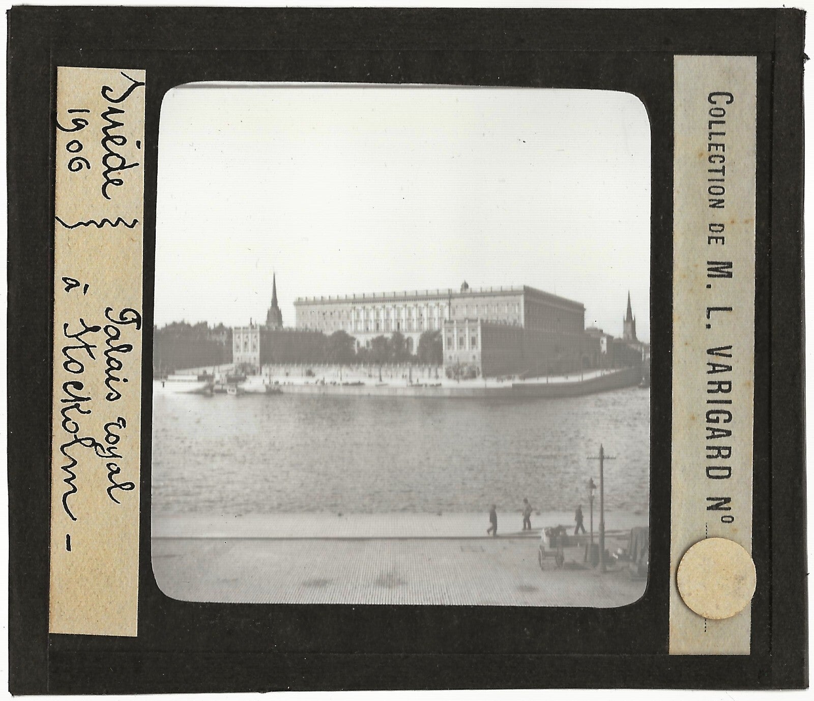 Palais Royal, Stockholm, Suède, photo ancienne plaque verre, positif 8,5x10 cm