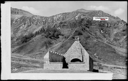 Plaque verre photo négatif noir & blanc 9x14 cm, Mont-Dore, Buron Val de Courre