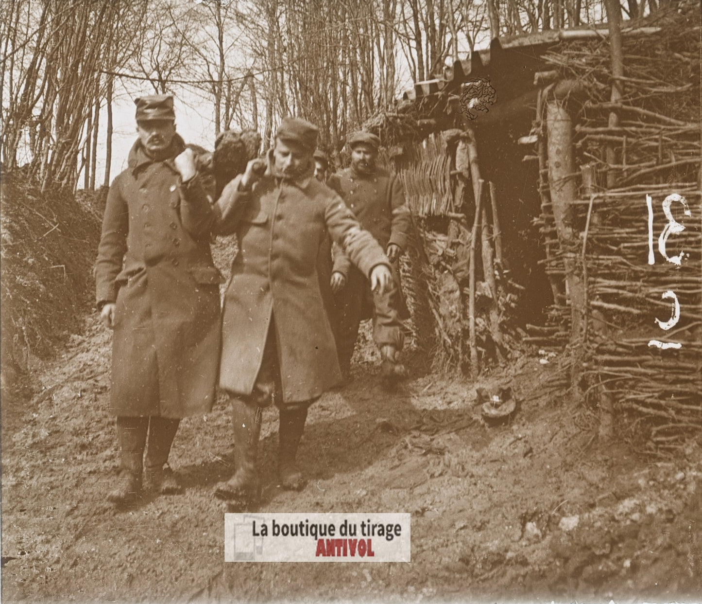 Côte des Melons, Lorraine, guerre WW1, plaque verre stéréo, photo 4,5x10,7 cm