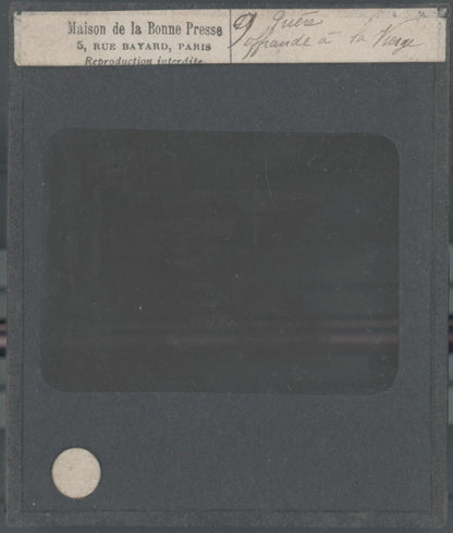 Scène religieuse, dessin, peinture, ancienne plaque de verre, positif 8,5x10 cm