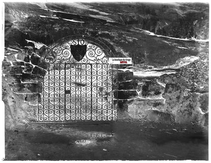 Source Mont Sainte Odile, Plaque verre photo, négatif noir & blanc 9x12 cm