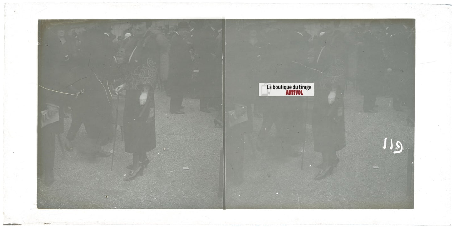 Hippodrome de Longchamp, Paris, stéréoscopie plaque verre, positif 8,5x17 cm