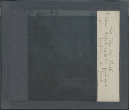 Tentation de Jésus, photo plaque verre, noir & blanc, positif 8,5x10 cm