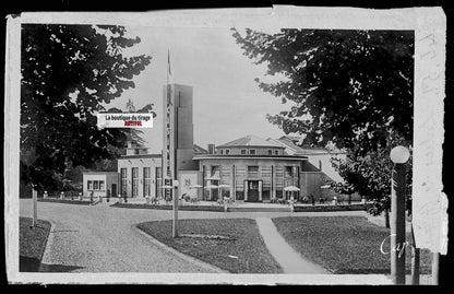 Plaque verre photo ancienne négatif noir & blanc 9x14 cm Salies-de-Béarn casino