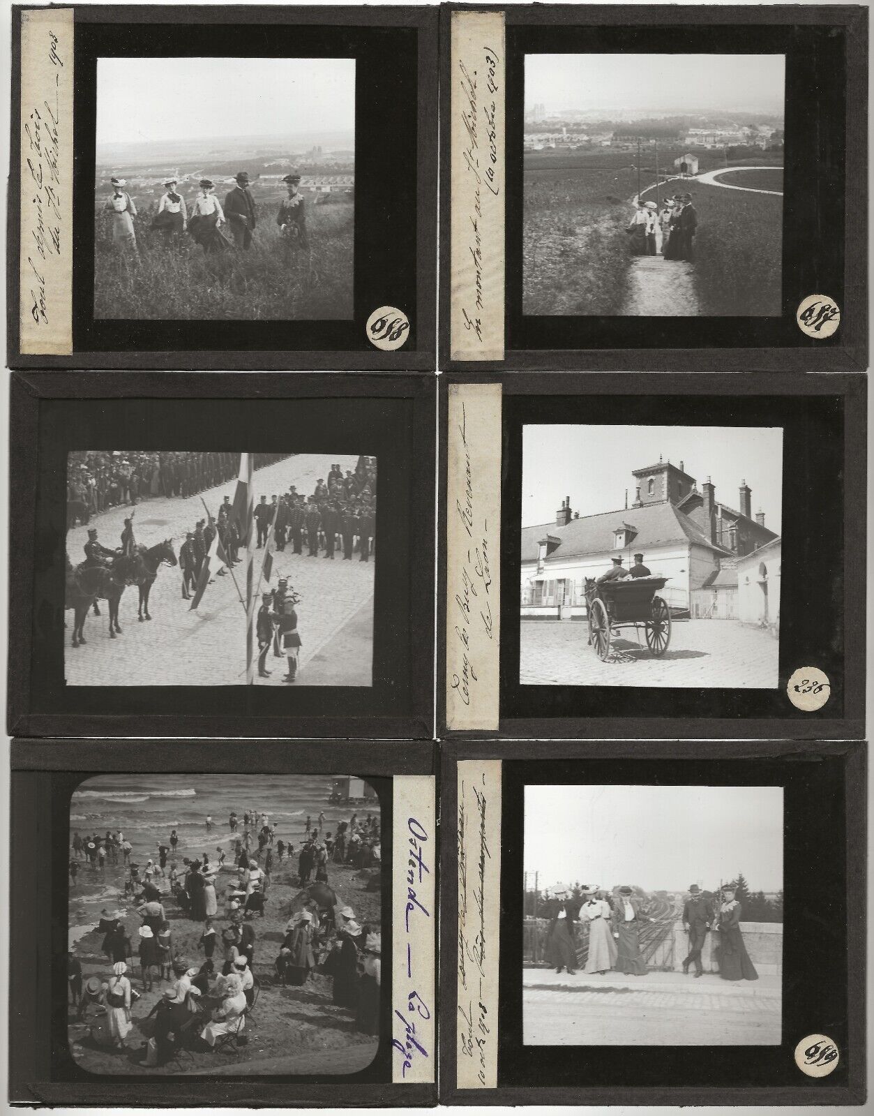 Belgique, Ostende, voyage, photos plaques de verre, lot de 10 positifs 8,5x10 cm