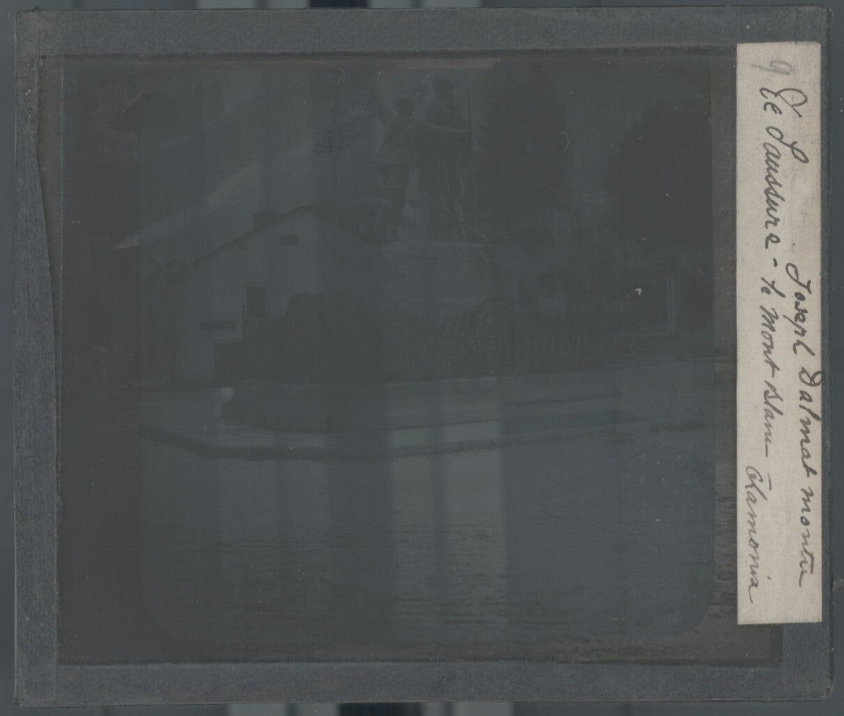 Chamonix, France, photo ancienne plaque verre, noir & blanc, positif 8,5x10 cm