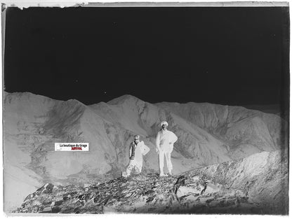 Le Perthus, montagne, Plaque verre photo, négatif noir & blanc 9x12 cm France