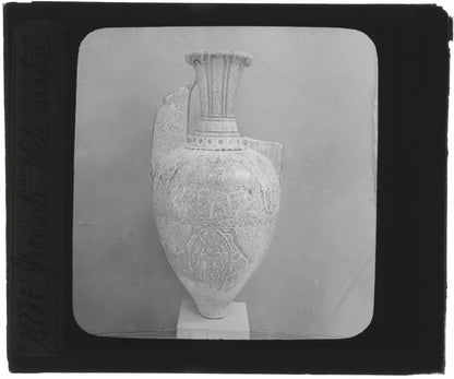 Vase arabe, poterie, Grenade Espagne, photo plaque de verre, positif 8,5x10 cm