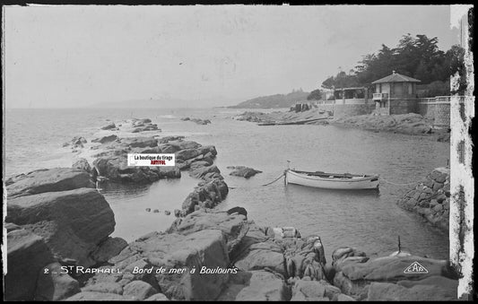 Saint-Raphaël, Boulouris, Plaque verre photo, négatif noir & blanc 9x14 cm