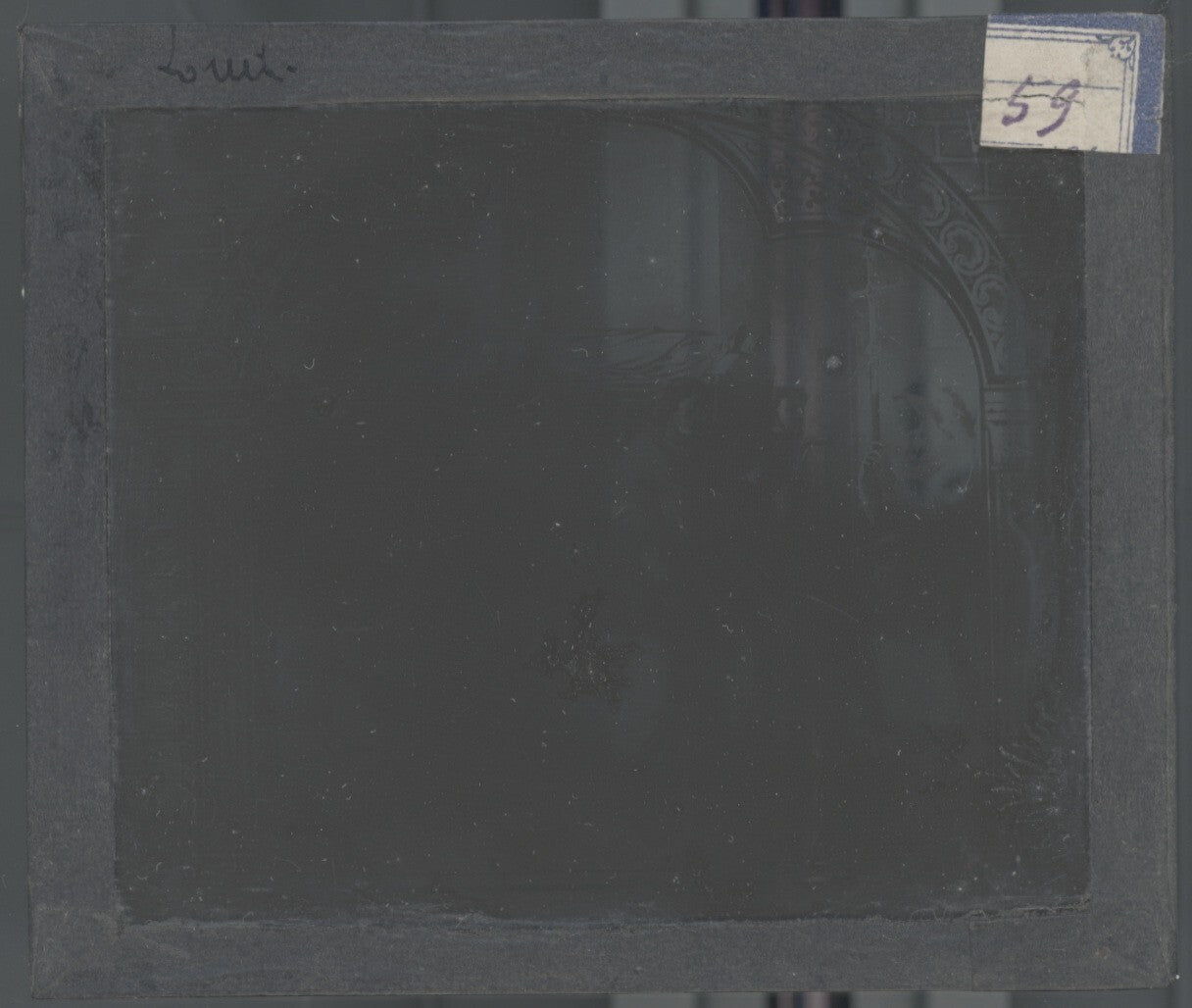 Scène religieuse, religion, dessin peinture, plaque verre, positif 8,5x10 cm