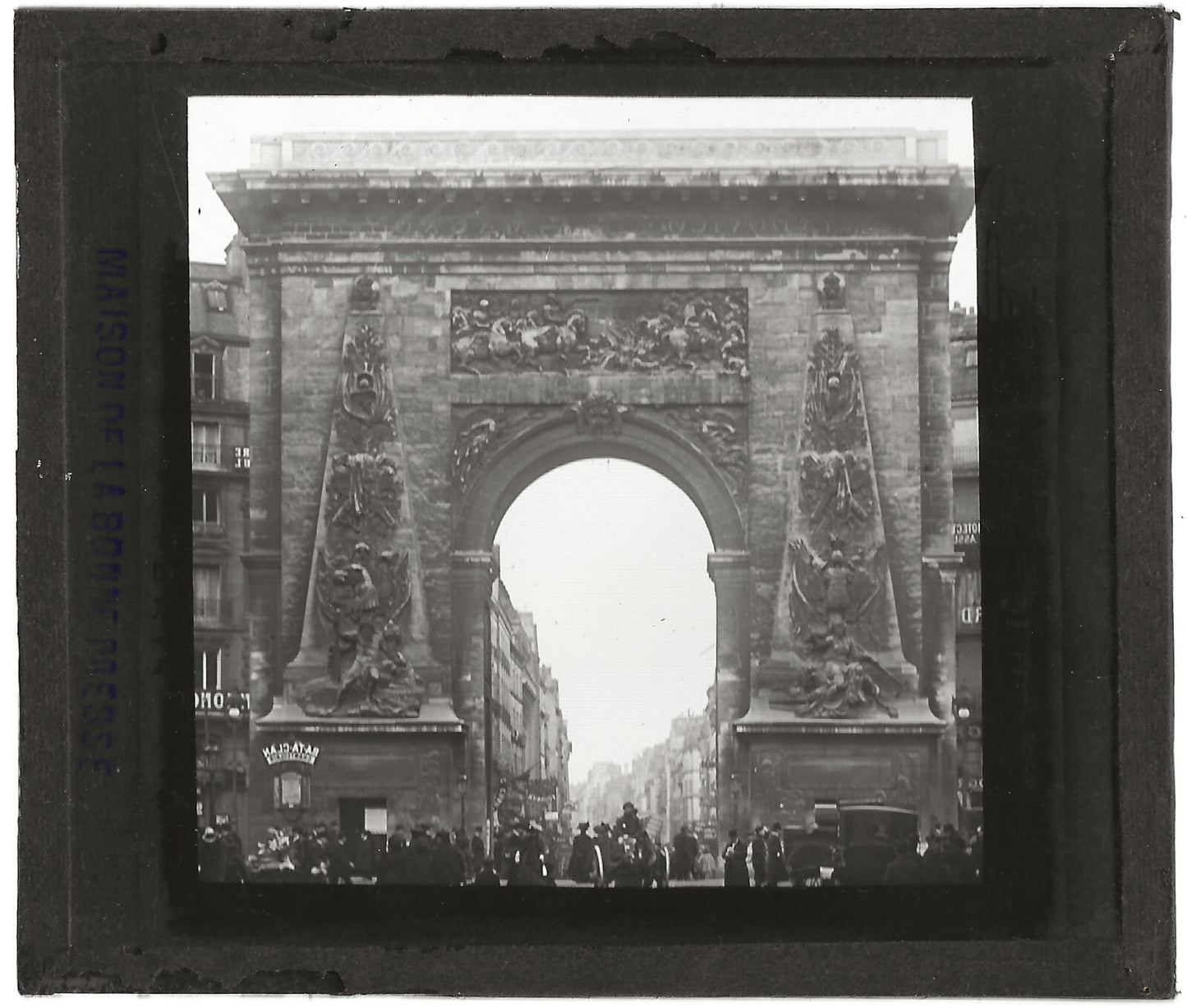 Porte Saint-Denis, Paris, photo plaque de verre, positif 8,5x10 cm