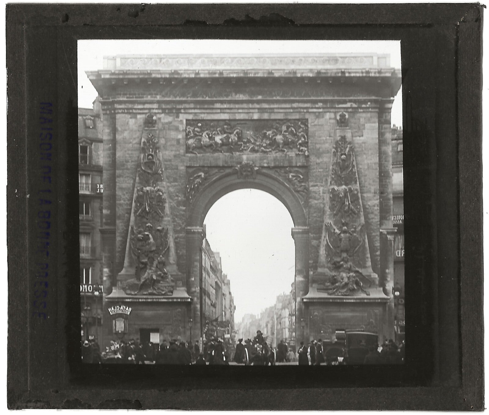 Porte Saint-Denis, Paris, photo plaque de verre, positif 8,5x10 cm