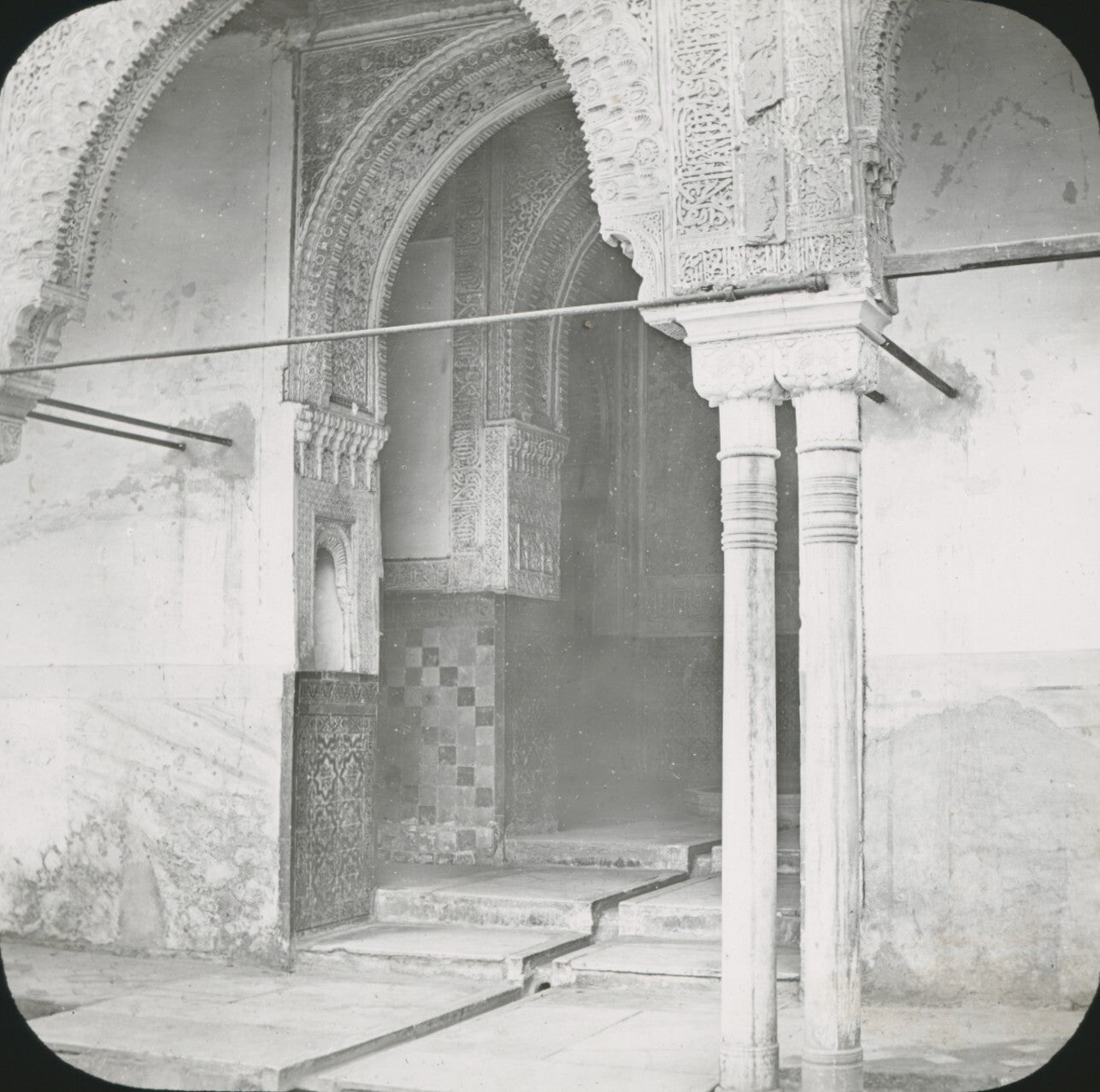 Grenade, Alhambra, Abencerages, photo plaque de verre, positif 8,5x10 cm